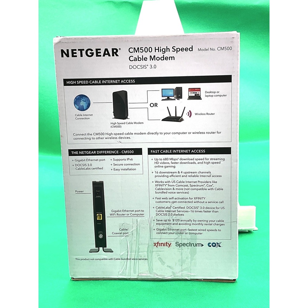 Netgear CM500 High Speed Cable‎ Modem DOCSIS 3.0 New - Picture 7 of 8